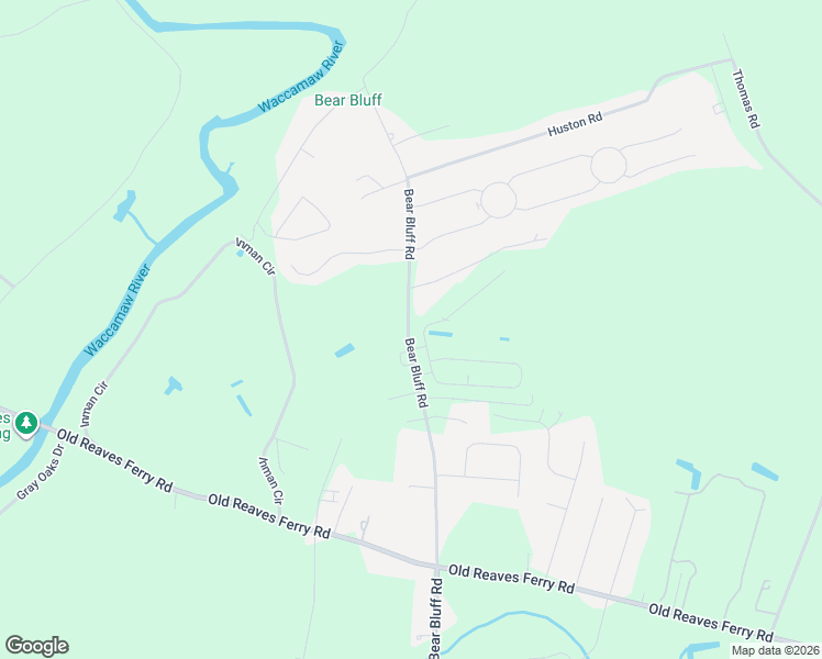 map of restaurants, bars, coffee shops, grocery stores, and more near 5805 Bear Bluff Road in Conway