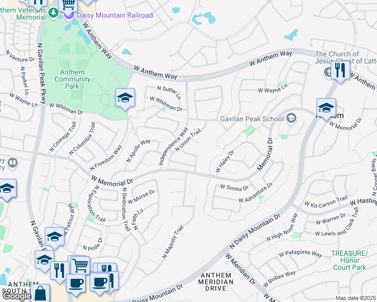 map of restaurants, bars, coffee shops, grocery stores, and more near 3028 West Keller Drive in New River
