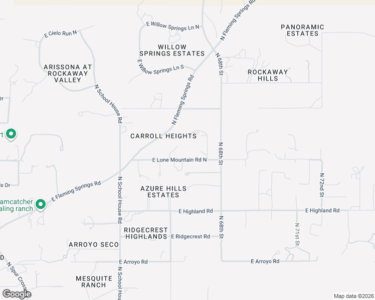 map of restaurants, bars, coffee shops, grocery stores, and more near 6628 East Lone Mountain Road North in Cave Creek