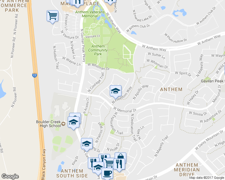 map of restaurants, bars, coffee shops, grocery stores, and more near 40731 West Boone Lane in New River