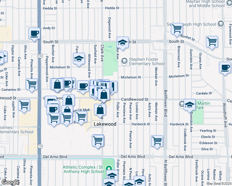 map of restaurants, bars, coffee shops, grocery stores, and more near 5323 Fidler Avenue in Lakewood