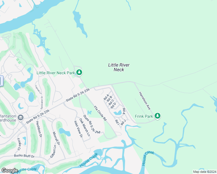 map of restaurants, bars, coffee shops, grocery stores, and more near 5397 Little River Neck Road in North Myrtle Beach