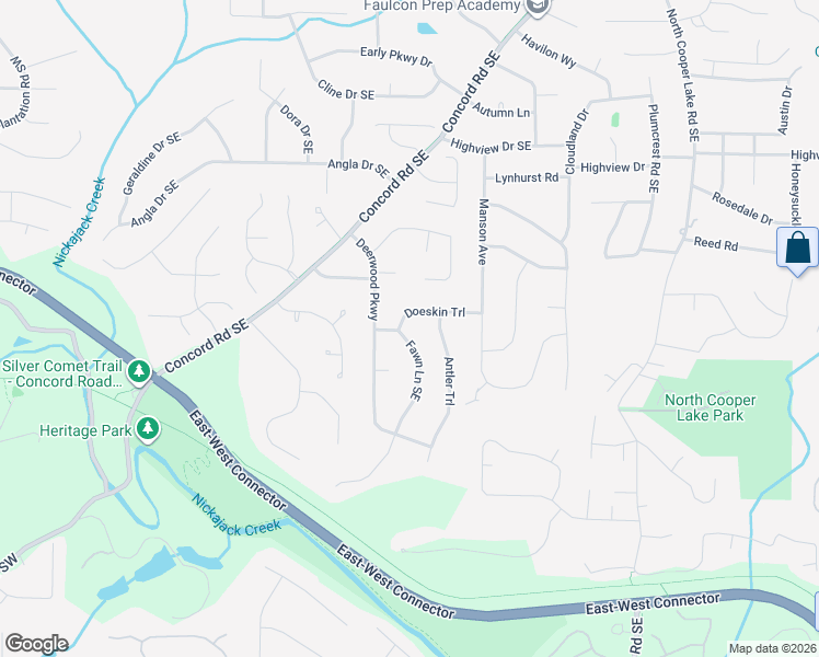 map of restaurants, bars, coffee shops, grocery stores, and more near 235 Doeskin Trail in Smyrna