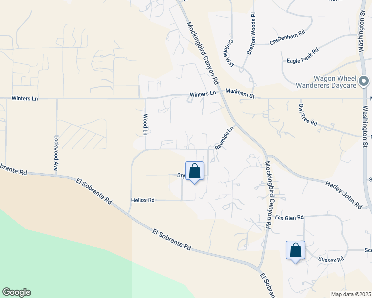 map of restaurants, bars, coffee shops, grocery stores, and more near Rawhide Lane in Riverside County