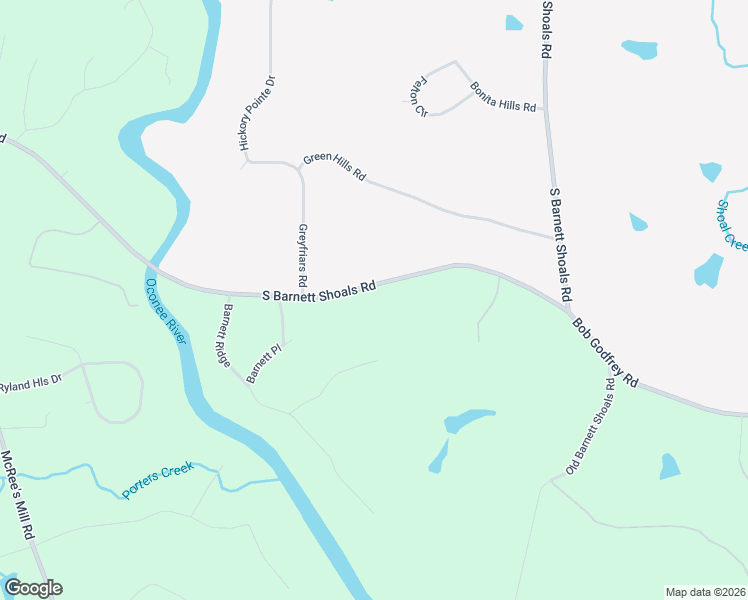 map of restaurants, bars, coffee shops, grocery stores, and more near 3832-3954 Barnett Shoals Road in Athens