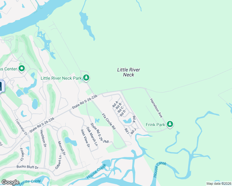 map of restaurants, bars, coffee shops, grocery stores, and more near 5397 Little River Neck Road in North Myrtle Beach