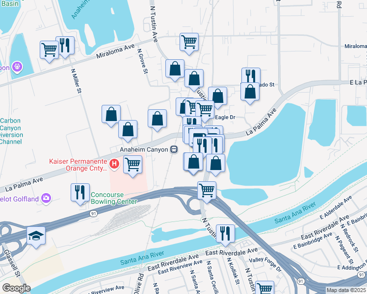 map of restaurants, bars, coffee shops, grocery stores, and more near in 
