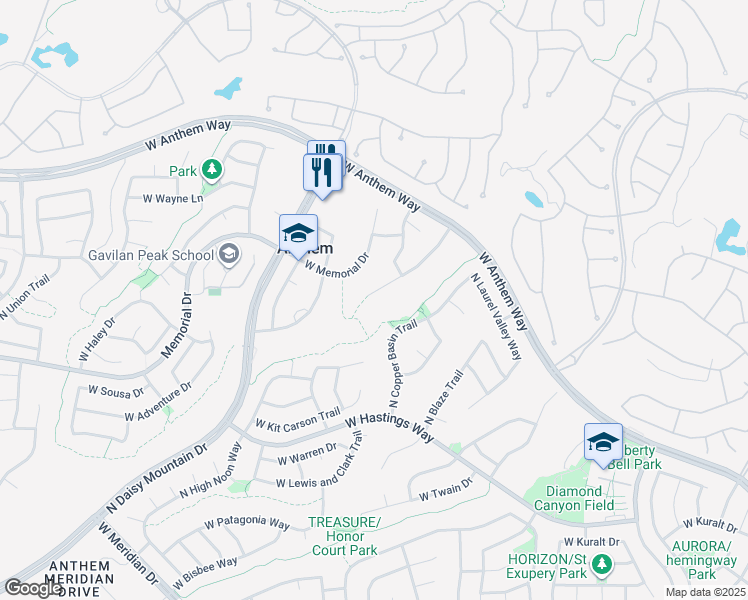 map of restaurants, bars, coffee shops, grocery stores, and more near 2333 West River Rock Court in Phoenix