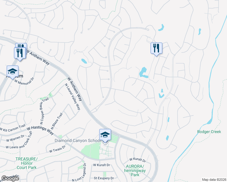 map of restaurants, bars, coffee shops, grocery stores, and more near 1891 West Dion Drive in Anthem
