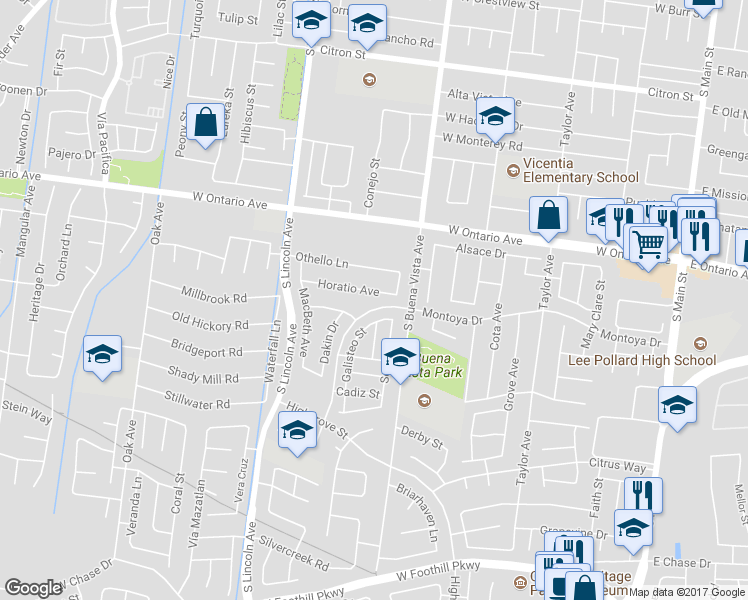 map of restaurants, bars, coffee shops, grocery stores, and more near 938 Horatio Avenue in Corona