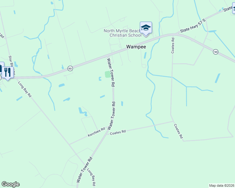 map of restaurants, bars, coffee shops, grocery stores, and more near 2465 Water Tower Road in Longs