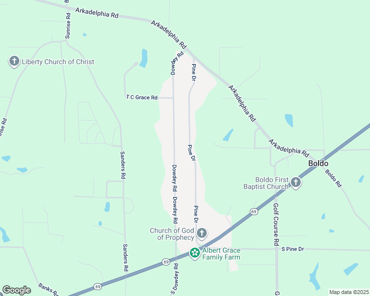 map of restaurants, bars, coffee shops, grocery stores, and more near 559 Pine Drive in Jasper