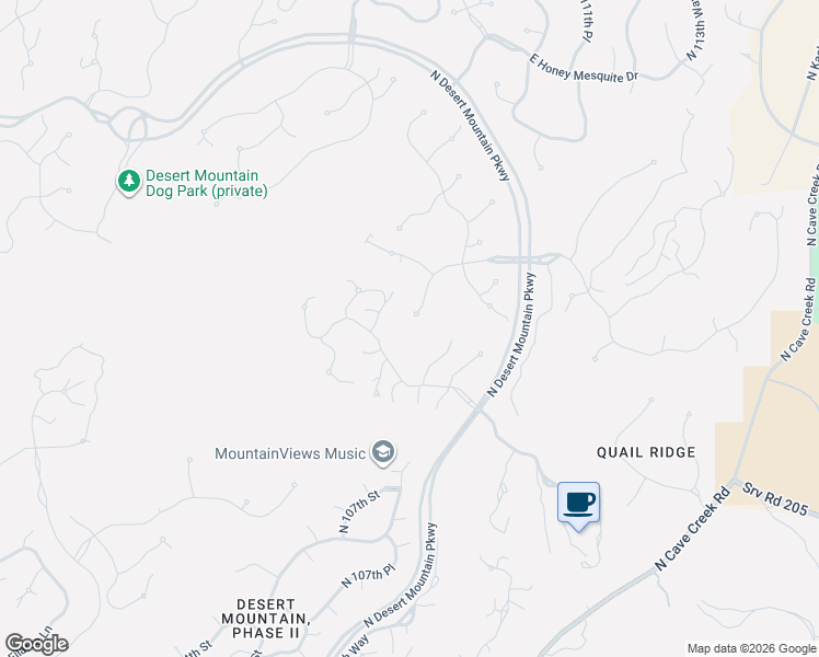 map of restaurants, bars, coffee shops, grocery stores, and more near 40739 North 108th Way in Scottsdale