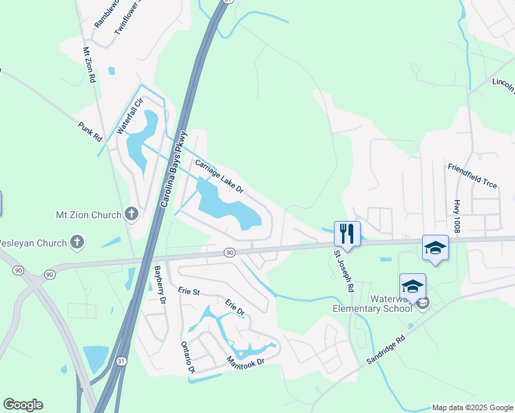 map of restaurants, bars, coffee shops, grocery stores, and more near 376 Carriage Lake Drive in Little River