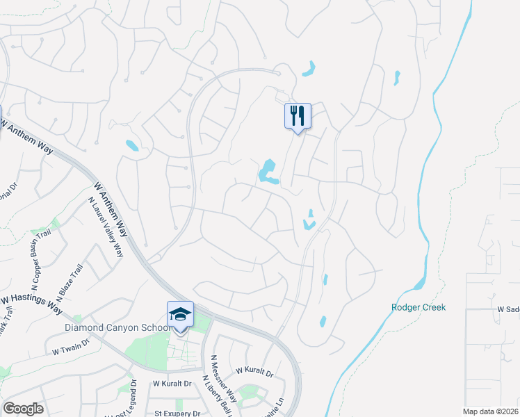 map of restaurants, bars, coffee shops, grocery stores, and more near 40712 North La Cantera Drive in New River