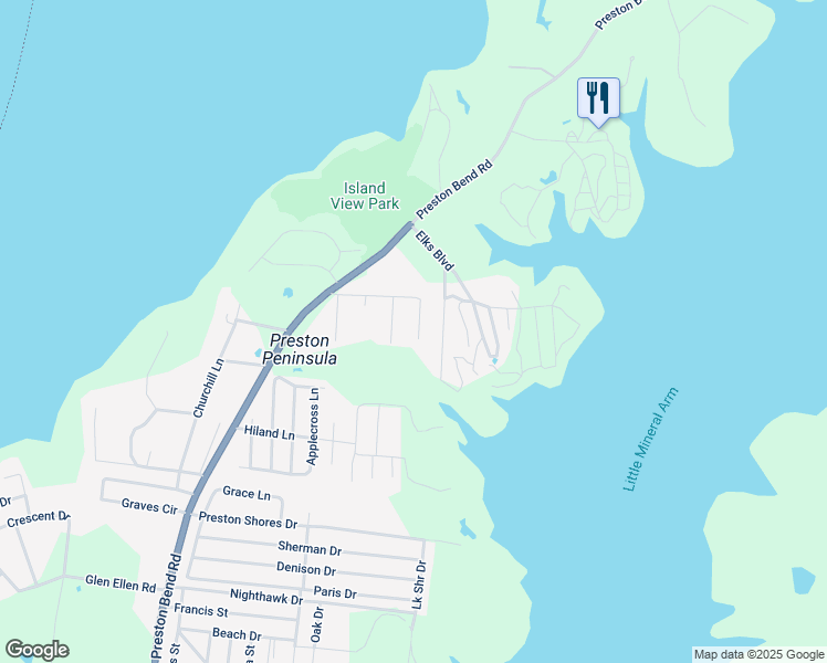 map of restaurants, bars, coffee shops, grocery stores, and more near 87 J St in Pottsboro