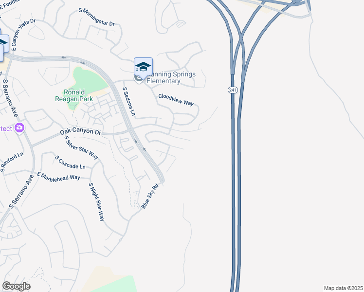 map of restaurants, bars, coffee shops, grocery stores, and more near 8865 East Wiley Way in Anaheim