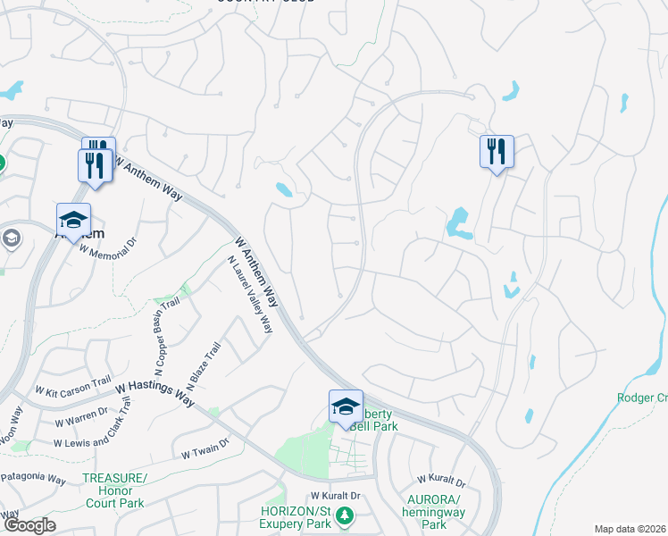 map of restaurants, bars, coffee shops, grocery stores, and more near 40805 North Noble Hawk Way in New River