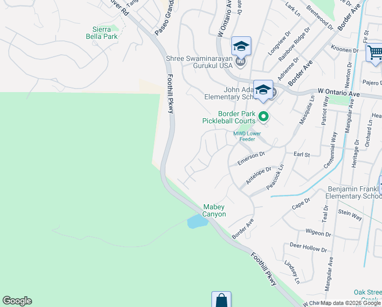 map of restaurants, bars, coffee shops, grocery stores, and more near 1750 Yellow Pine Ridge in Corona