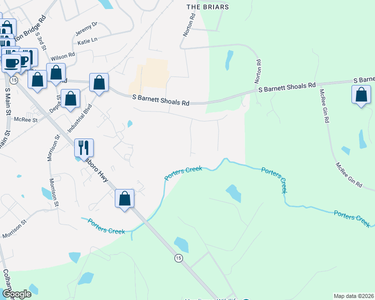 map of restaurants, bars, coffee shops, grocery stores, and more near 1090 Stone Shoals Court in Watkinsville