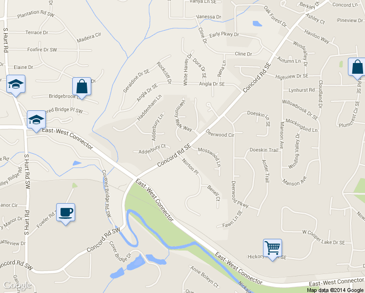 map of restaurants, bars, coffee shops, grocery stores, and more near 4016 Union Walk Circle Southeast in Smyrna