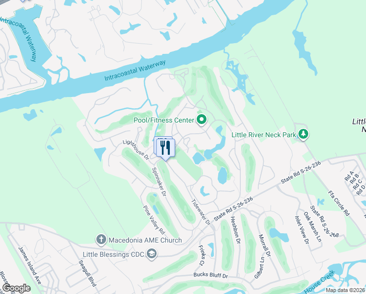 map of restaurants, bars, coffee shops, grocery stores, and more near 1500 Spinnaker Drive in North Myrtle Beach