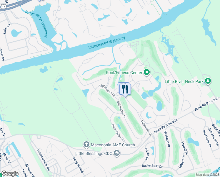 map of restaurants, bars, coffee shops, grocery stores, and more near 1401 Lighthouse Drive in North Myrtle Beach