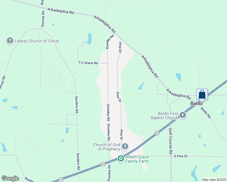 map of restaurants, bars, coffee shops, grocery stores, and more near 559 Pine Drive in Jasper