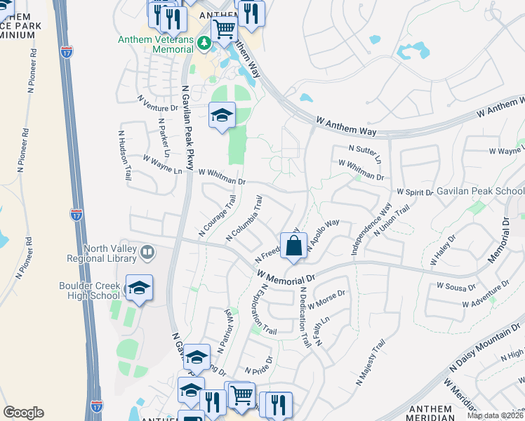 map of restaurants, bars, coffee shops, grocery stores, and more near 40827 North Mantle Court in New River