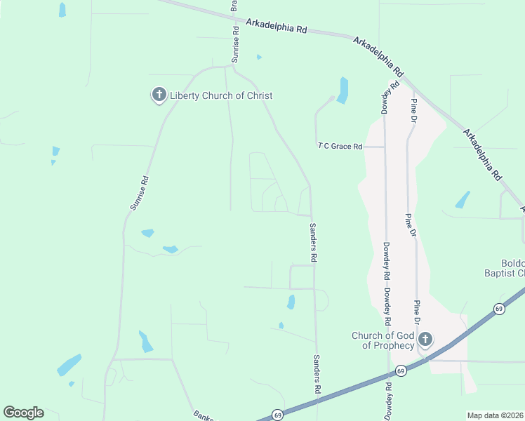 map of restaurants, bars, coffee shops, grocery stores, and more near 176 Uptain Loop in Jasper