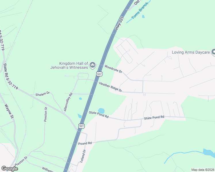 map of restaurants, bars, coffee shops, grocery stores, and more near 124 Heather Ridge Drive in Gaston