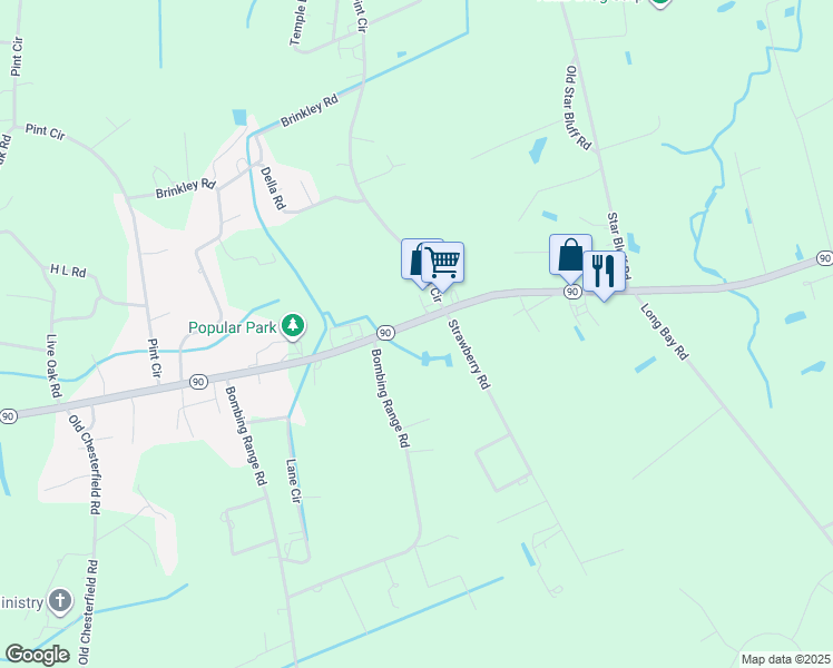 map of restaurants, bars, coffee shops, grocery stores, and more near 8716 South Carolina 90 in Longs