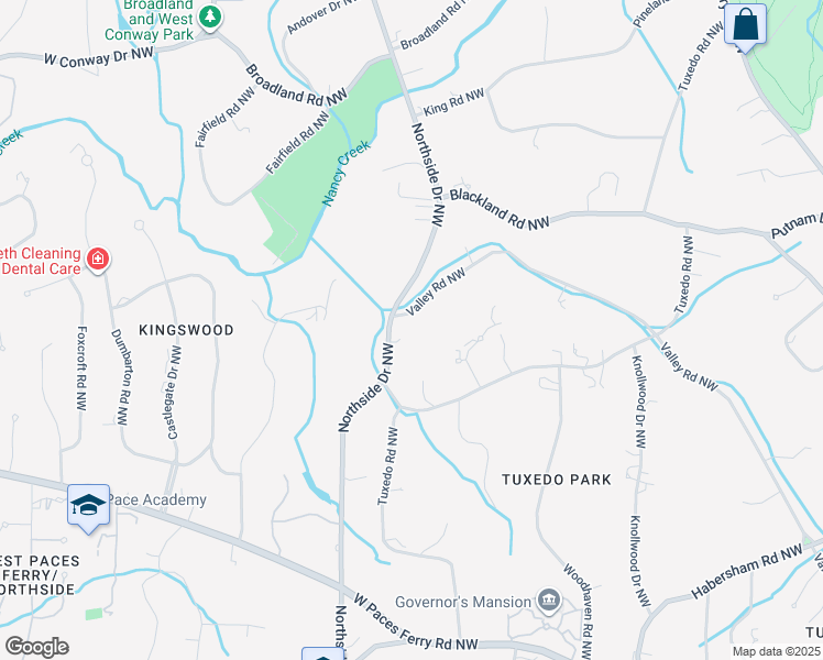 map of restaurants, bars, coffee shops, grocery stores, and more near 3659 Northside Drive Northwest in Atlanta