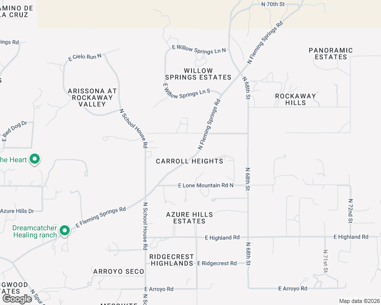map of restaurants, bars, coffee shops, grocery stores, and more near 6527 East Rockaway Hills Drive in Cave Creek