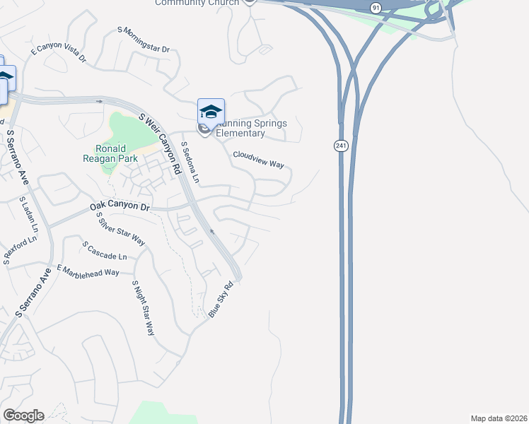 map of restaurants, bars, coffee shops, grocery stores, and more near 8851 East Heatherwood Road in Anaheim