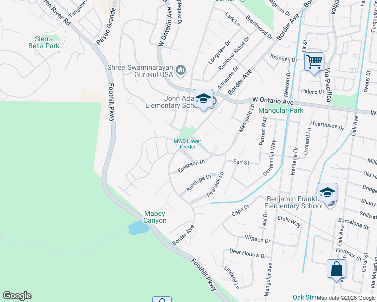 map of restaurants, bars, coffee shops, grocery stores, and more near 1763 Gleason Street in Corona