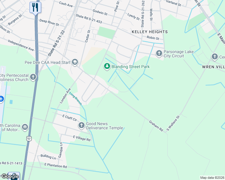 map of restaurants, bars, coffee shops, grocery stores, and more near 436 Graham Road in Lake City