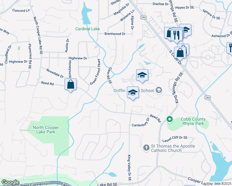 map of restaurants, bars, coffee shops, grocery stores, and more near 944 Hidden Falls Lane in Smyrna