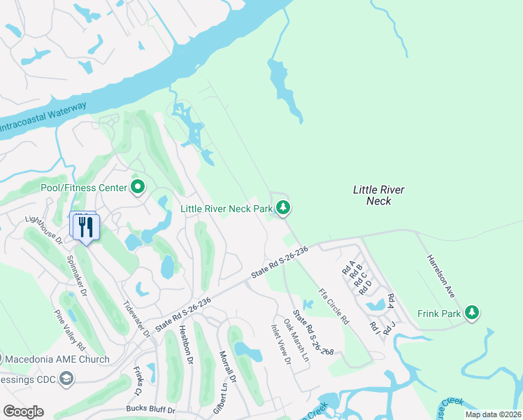 map of restaurants, bars, coffee shops, grocery stores, and more near 4655 Riverside Drive in North Myrtle Beach