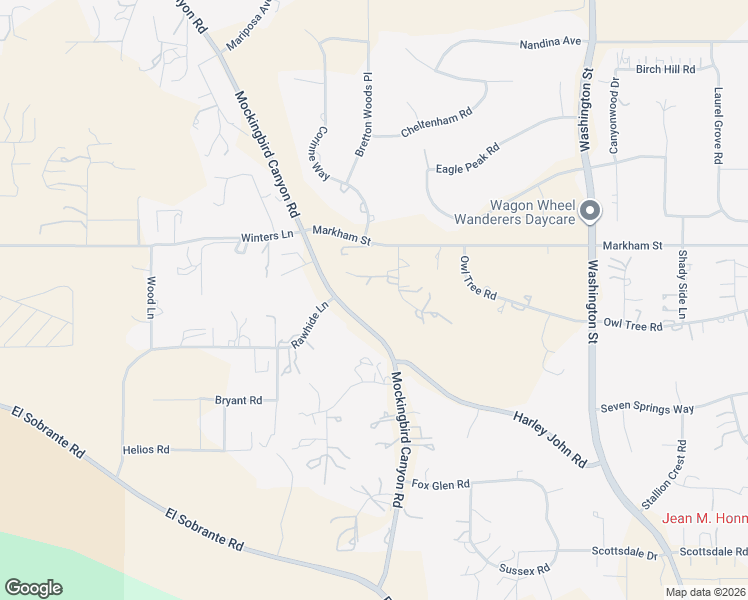 map of restaurants, bars, coffee shops, grocery stores, and more near 18105 Wood Edge Lane in Riverside