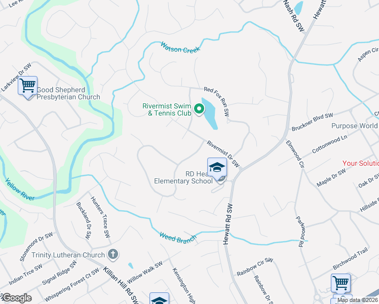 map of restaurants, bars, coffee shops, grocery stores, and more near 3662 Stonelake Court Southwest in Lilburn