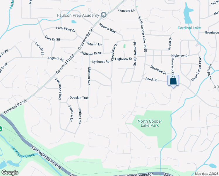 map of restaurants, bars, coffee shops, grocery stores, and more near 418 Mockingbird Lane Southeast in Smyrna