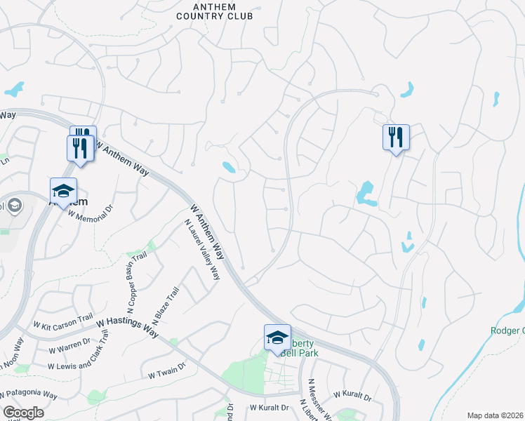 map of restaurants, bars, coffee shops, grocery stores, and more near 1940 West Spirit Court in New River