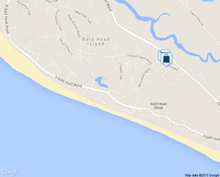 map of restaurants, bars, coffee shops, grocery stores, and more near 5 Laughing Gull Trail in Bald Head Island