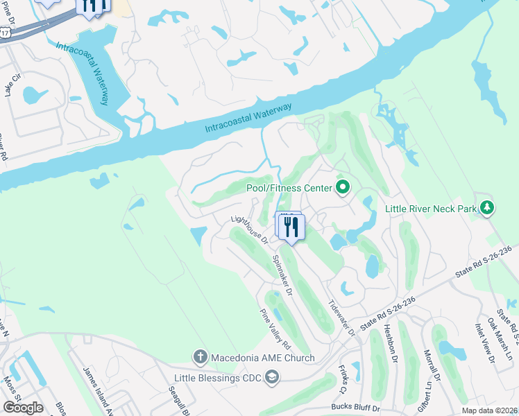 map of restaurants, bars, coffee shops, grocery stores, and more near 4434 Lighthouse Drive in North Myrtle Beach