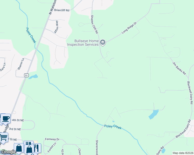 map of restaurants, bars, coffee shops, grocery stores, and more near 2601 Old Wood Circle in Jasper