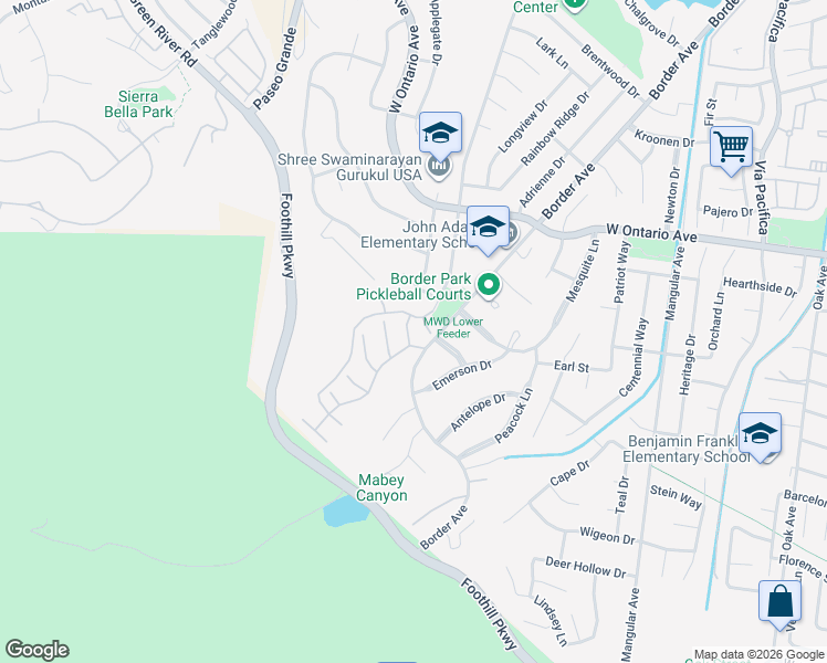 map of restaurants, bars, coffee shops, grocery stores, and more near 1730 Red Dawn View Circle in Corona