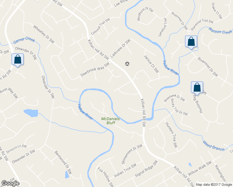 map of restaurants, bars, coffee shops, grocery stores, and more near 4028 Pineridge Drive Southwest in Lilburn