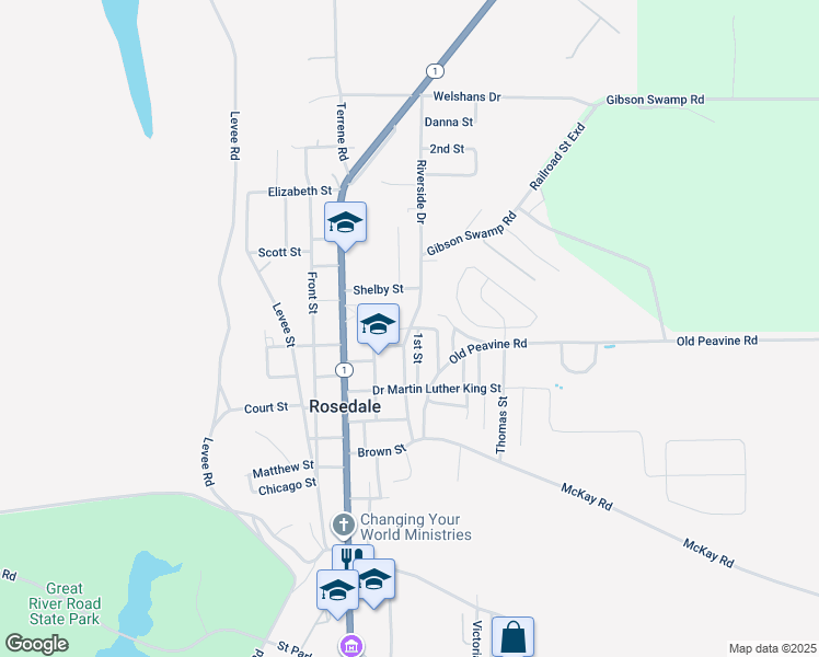 map of restaurants, bars, coffee shops, grocery stores, and more near 500 Bradford Street in Rosedale
