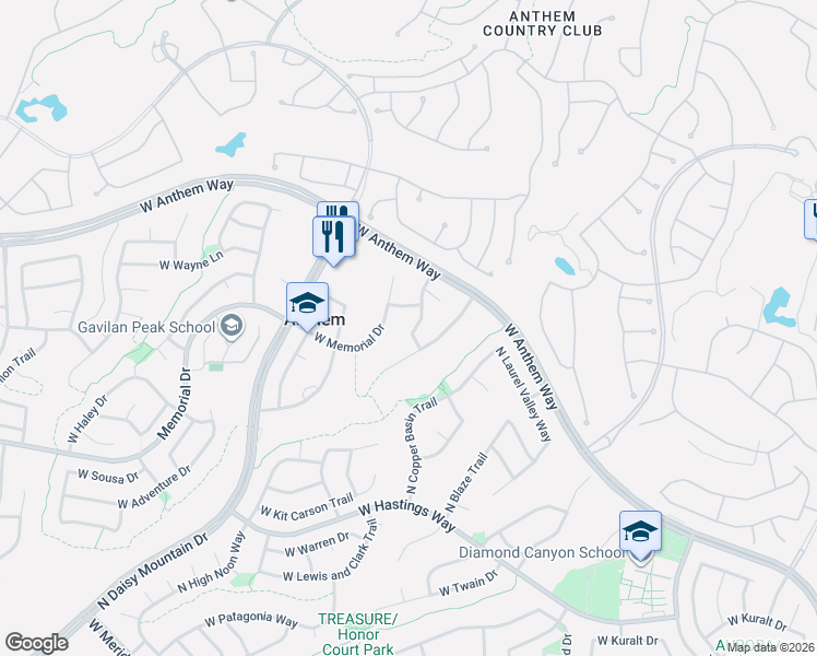 map of restaurants, bars, coffee shops, grocery stores, and more near 2417 West Memorial Drive in Phoenix